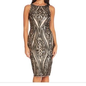 Adrianna Papell Dresses - NWT Adrianna Papell Black Champagne Sequin Dress Adrianna Papell Dresses - NWT Adrianna Papell Black Champagne Sequin Dress